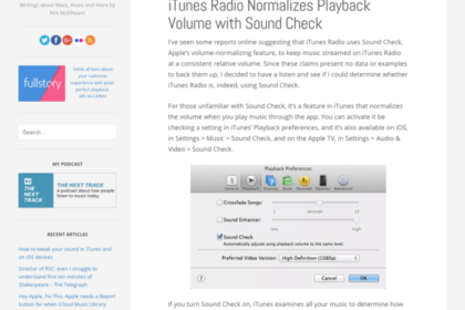 iTunes Radio Normalizes Playback Volume with Sound Check | Kirkville