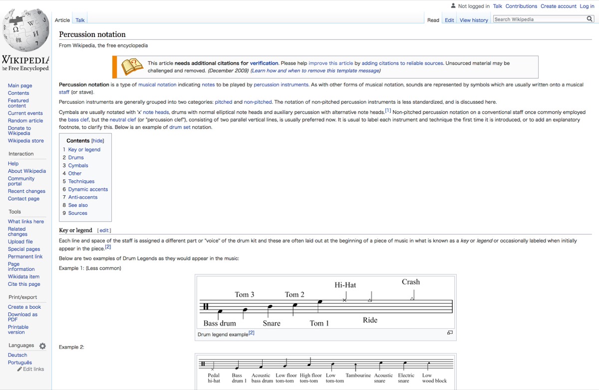 Percussion notation - Wikipedia