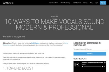 10 Ways to Make Vocals Sound Modern & Professional - TuneCore