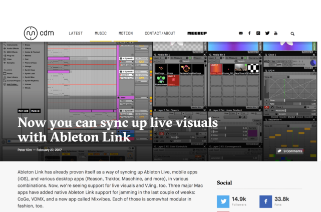 Now you can sync up live visuals with Ableton Link - CDM Create Digital Music