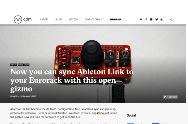 Now you can sync Ableton Link to your Eurorack with this open gizmo - CDM Create Digital Music