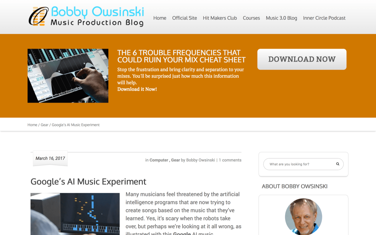 Google's AI Music Experiment - Bobby Owsinski's Music Production Blog