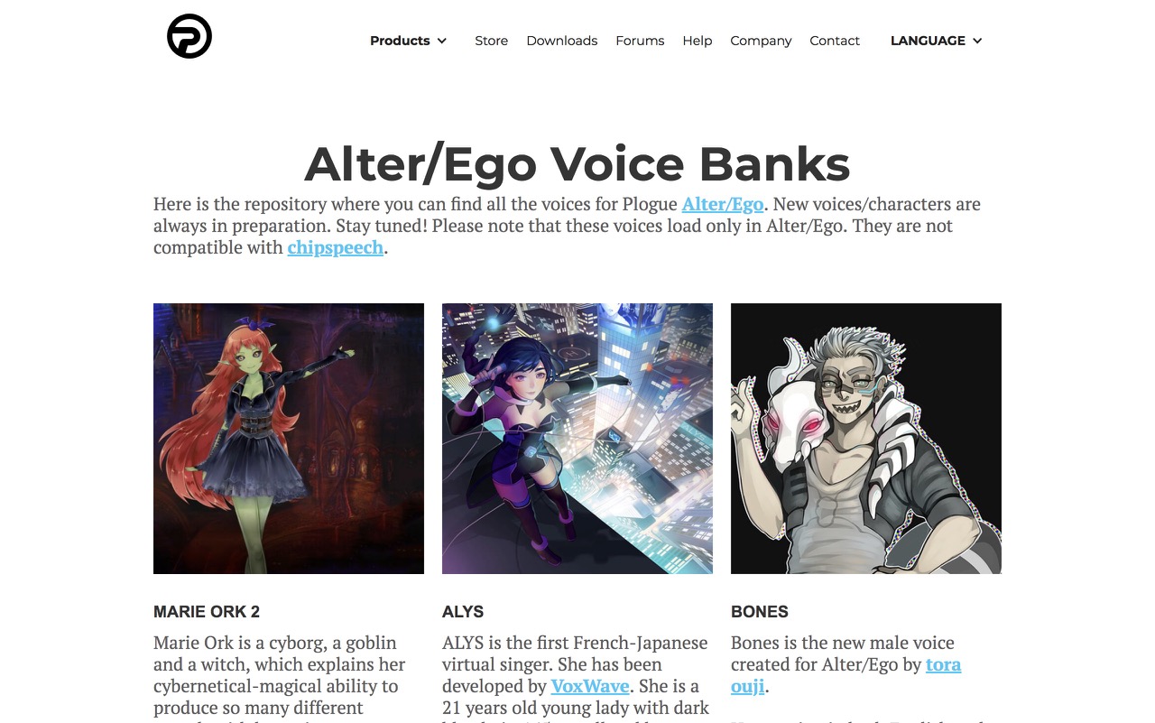 Alter/Ego Voice banks