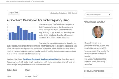 A One Word Description For Each Frequency Band - Bobby Owsinski's Music Production Blog
