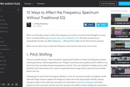 10 Ways to Affect the Frequency Spectrum Without Traditional EQ — Pro Audio Files