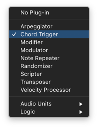 MIDI FXにChord Triggerあり。
