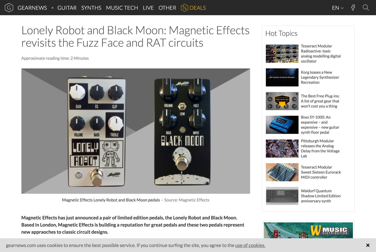 Lonely Robot and Black Moon: Magnetic Effects revisits the Fuzz Face and RAT circuits - gearnews.com