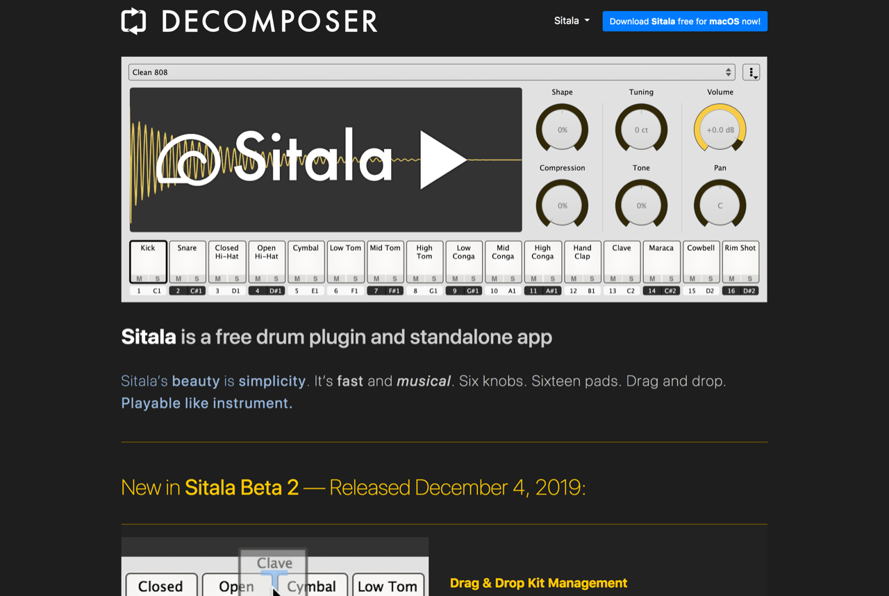 Sitala - Free Drum Sampler Plugin