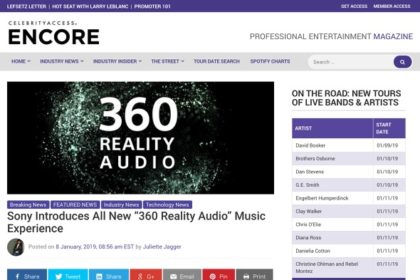 Sony Introduces All New "360 Reality Audio" Music Experience - CelebrityAccess