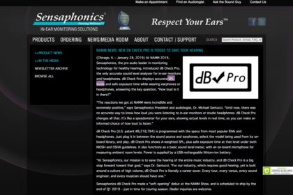 NAMM news: New dB Check Pro is poised to save your hearing | Sensaphonics