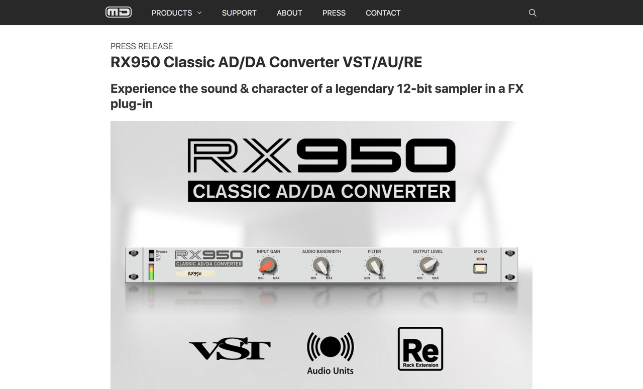 Press Release – RX950 Classic AD/DA Converter release – Mathieu Demange