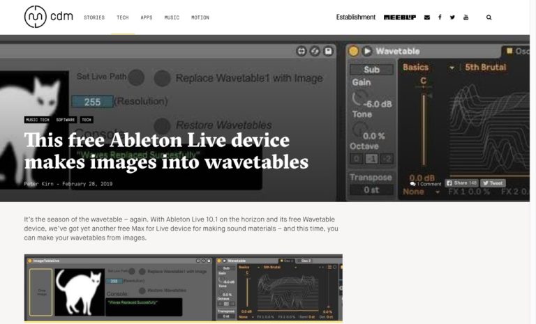 This free Ableton Live device makes images into wavetables - CDM Create Digital Music