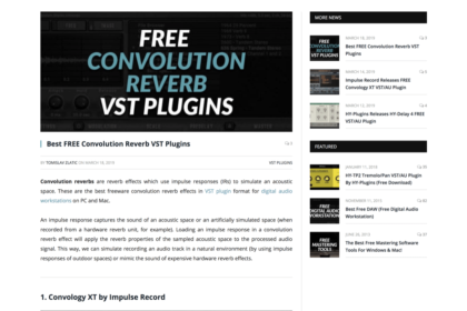 Best FREE Convolution Reverb VST Plugins - Bedroom Producers Blog