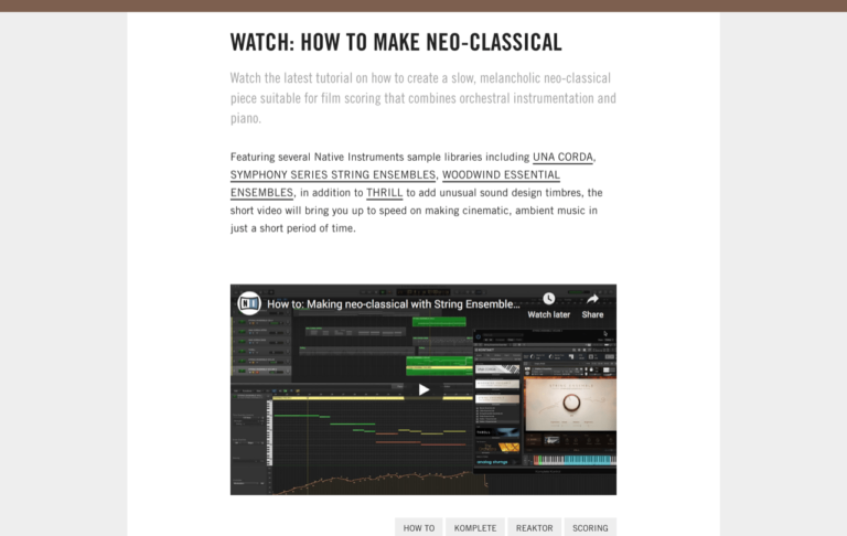 Watch: How to make neo-classical | Native Instruments Blog