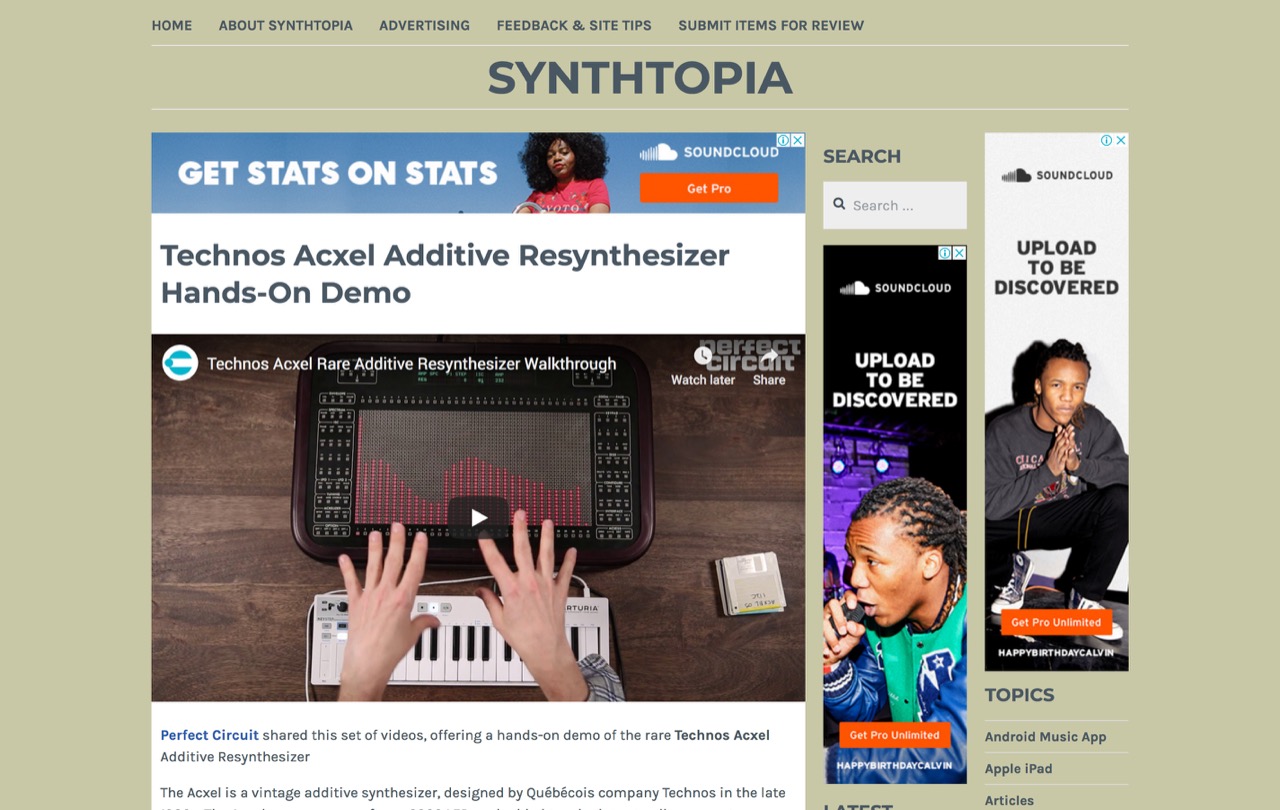 Technos Acxel Additive Resynthesizer Hands-On Demo – Synthtopia