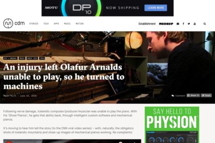 An injury left Olafur Arnalds unable to play, so he turned to machines - CDM Create Digital Music