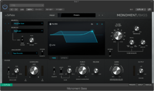 Softube : Monoment Bass画面