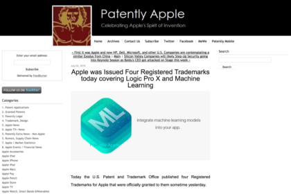Apple was Issued Four Registered Trademarks today covering Logic Pro X and Machine Learning - Patently Apple
