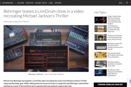Behringer teases a LinnDrum clone in a video recreating Michael Jackson&apos;s Thriller - gearnews.com