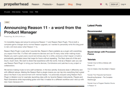 Announcing Reason 11 - a word from the Produ... | Propellerhead