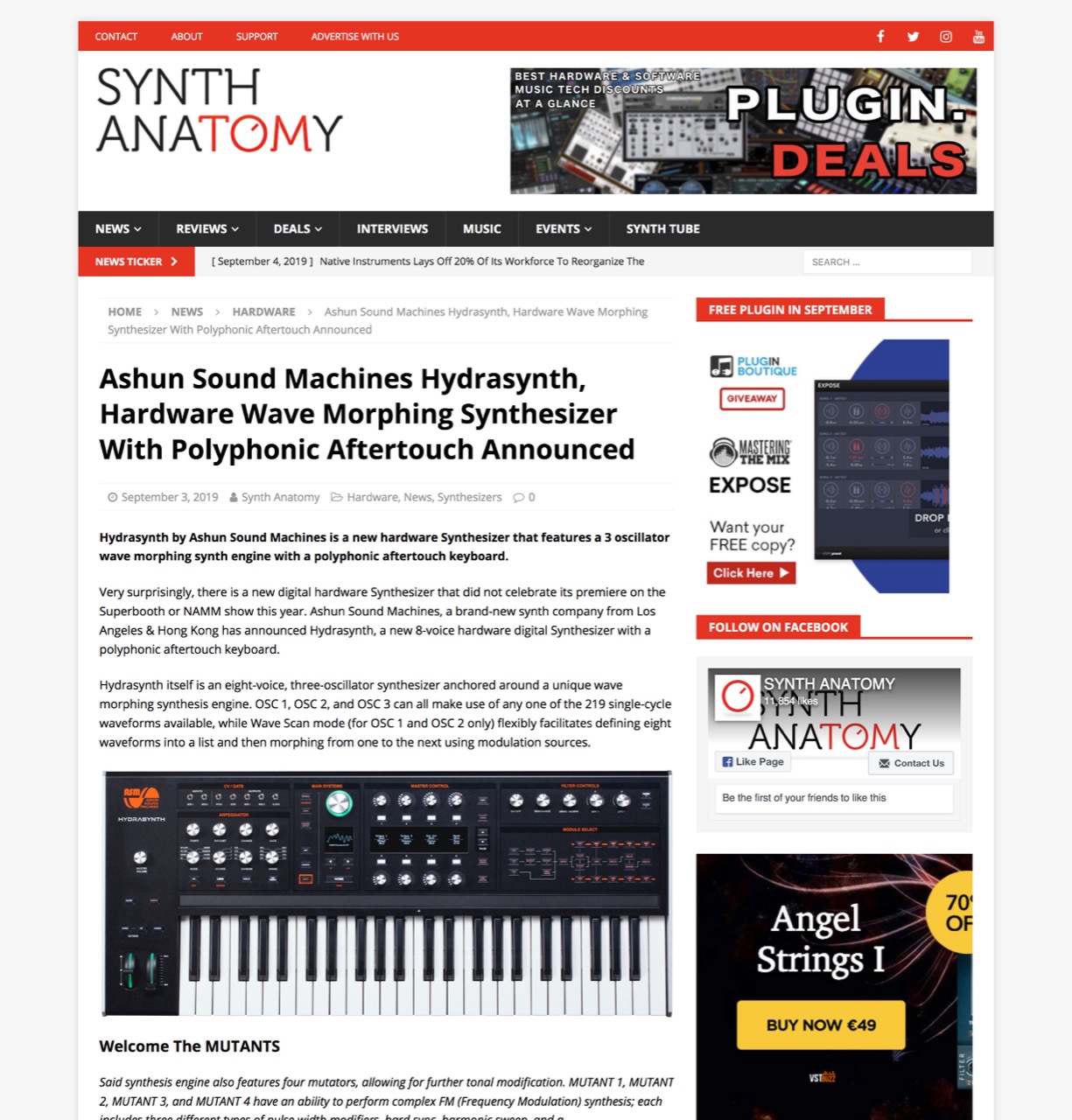 Hydrasynth, New Hardware Digital Synthesizer With Polyphonic Aftertouch