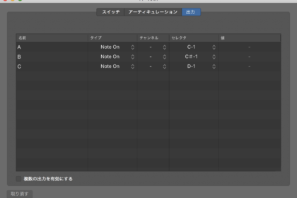 Note Onを指定した場合