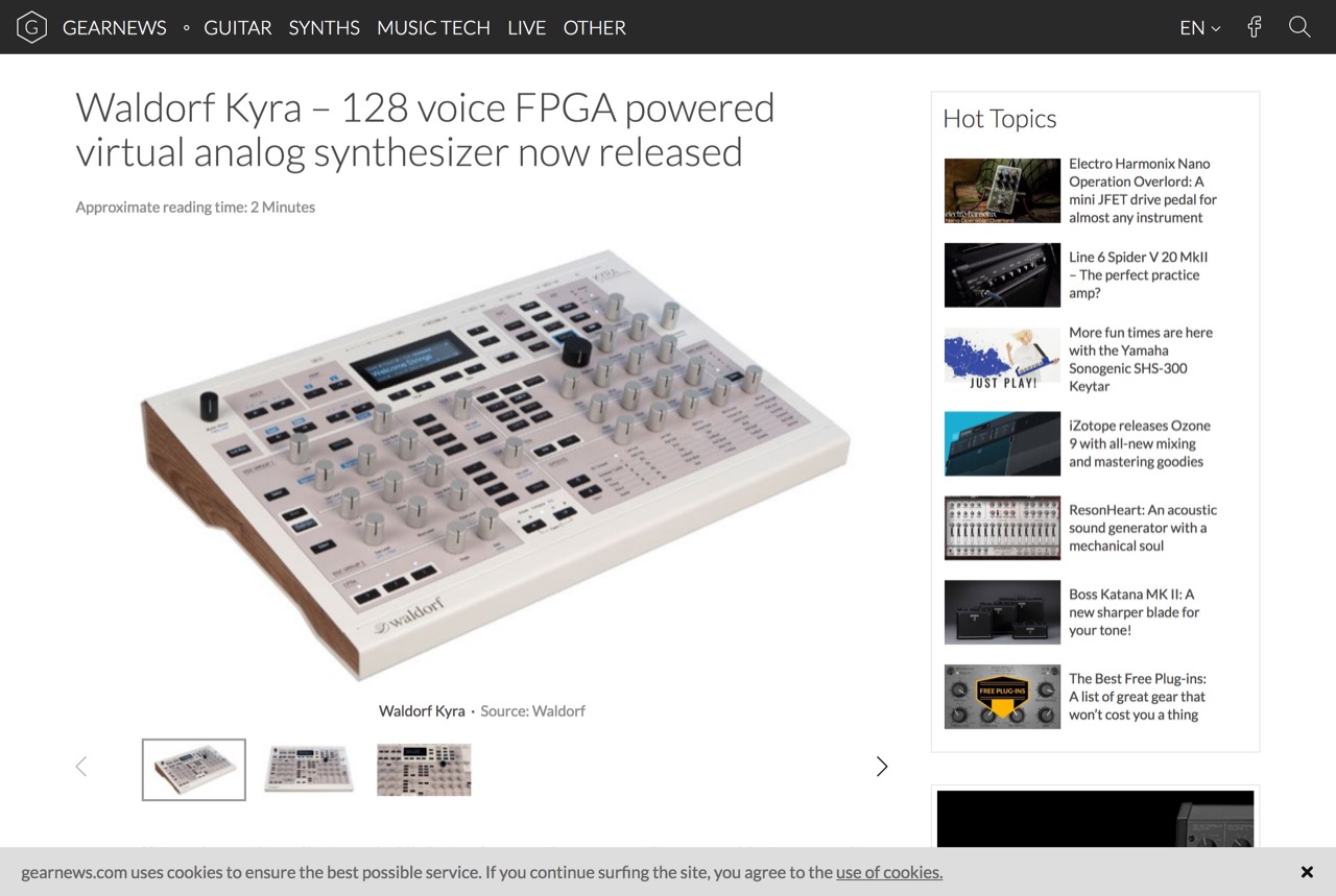 Waldorf Kyra - 128 voice FPGA powered virtual analog synthesizer now released - gearnews.com