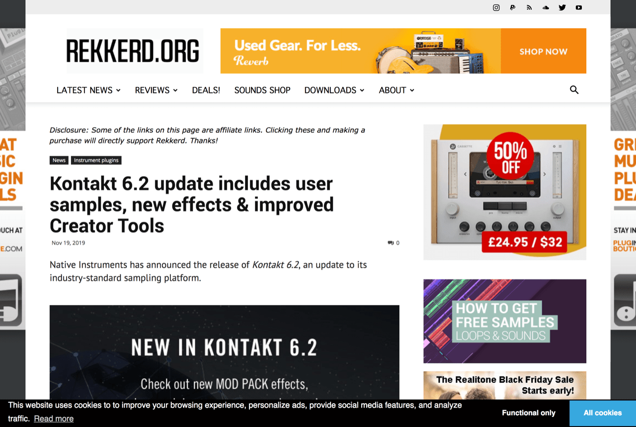 Kontakt 6.2 update includes user samples, new effects & improved Creator Tools