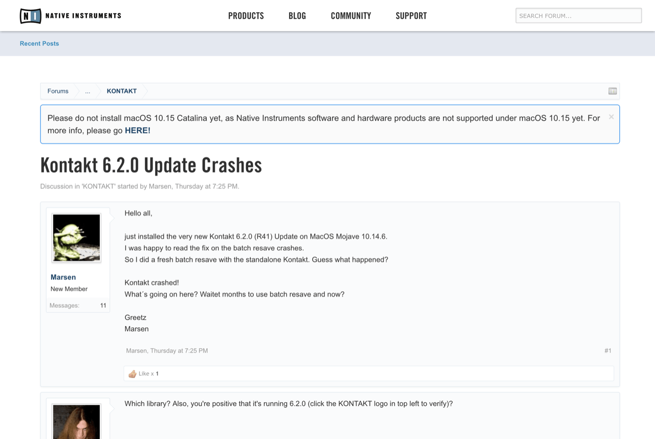 Kontakt 6.2.0 Update Crashes | NI Community Forum