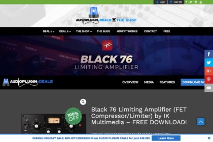 Black 76 Limiting Amplifier (FET Compressor/Limiter) by IK Multimedia - FREE DOWNLOAD! - Audio Plugin Deals
