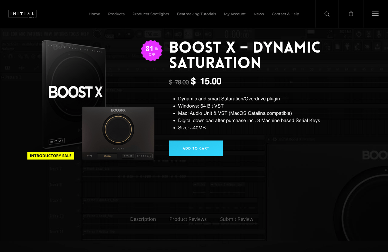 BOOST X - DYNAMIC SATURATION - Initial Audio