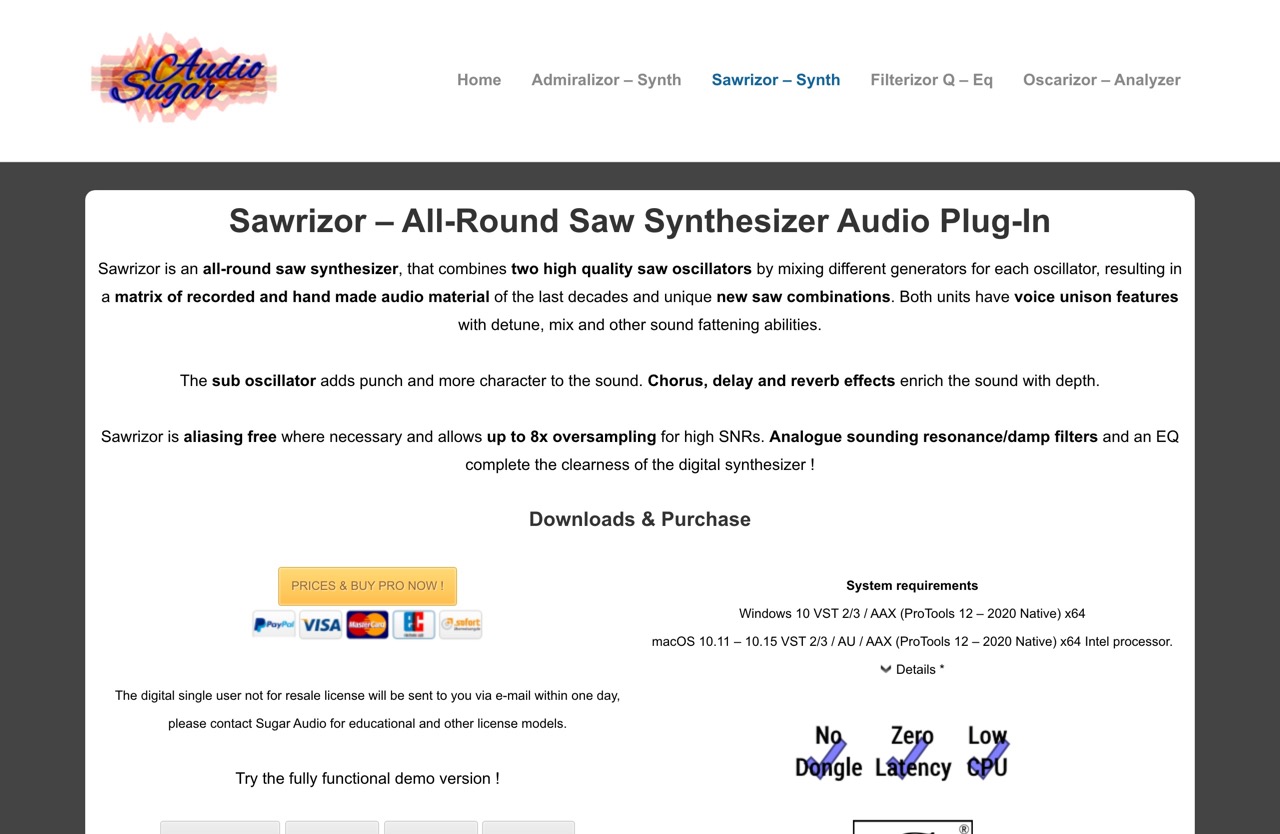 Sawrizor – All-Round Saw Synthesizer Audio Plug-In – Sugar Audio