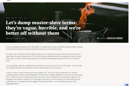 Let's dump master-slave terms: they're vague, horrible, and we're better off without them - CDM Create Digital Music