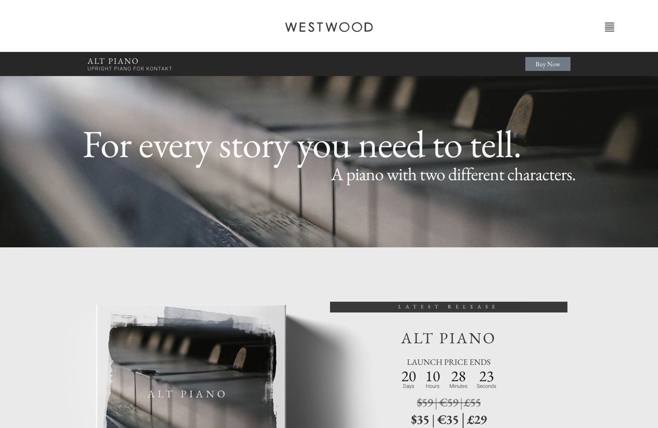 ALT PIANO - Sample Library for Kontakt - Westwood Instruments