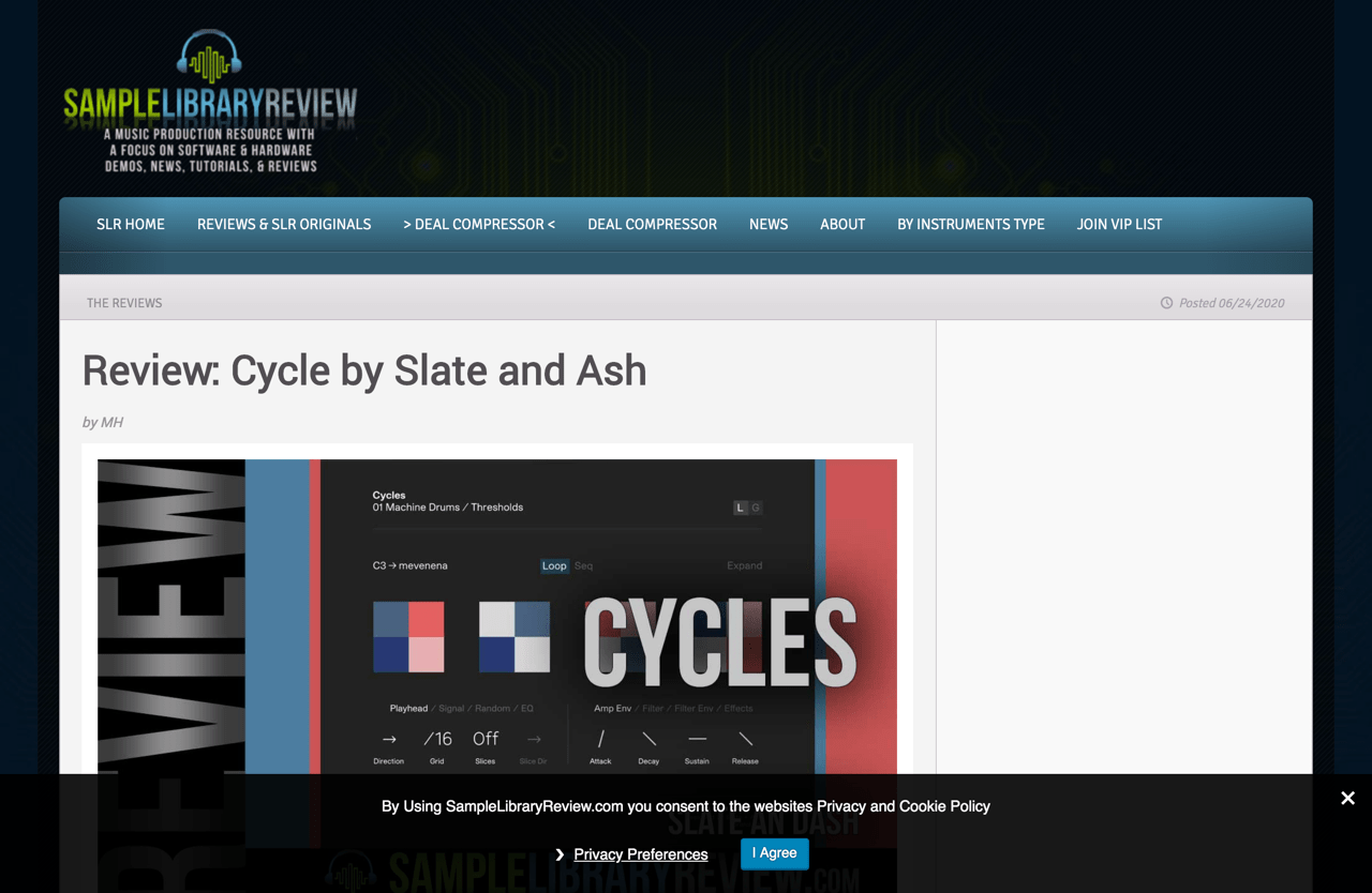 Review: Cycle by Slate and Ash - Sample Library Review