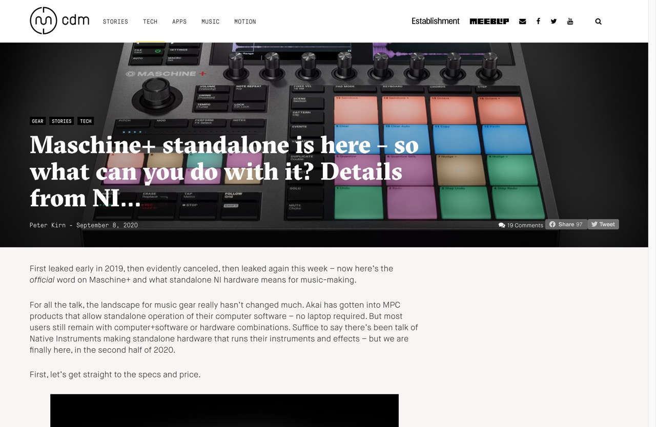 Maschine+ standalone is here - so what can you do with it? Details from NI... - CDM Create Digital Music