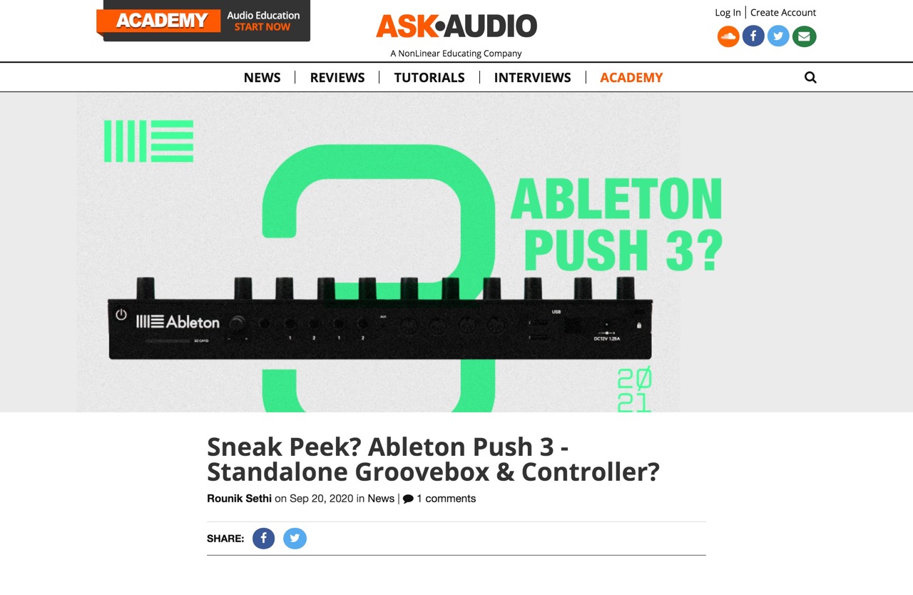 Sneak Peek? Ableton Push 3 - Standalone? : Ask.Audio