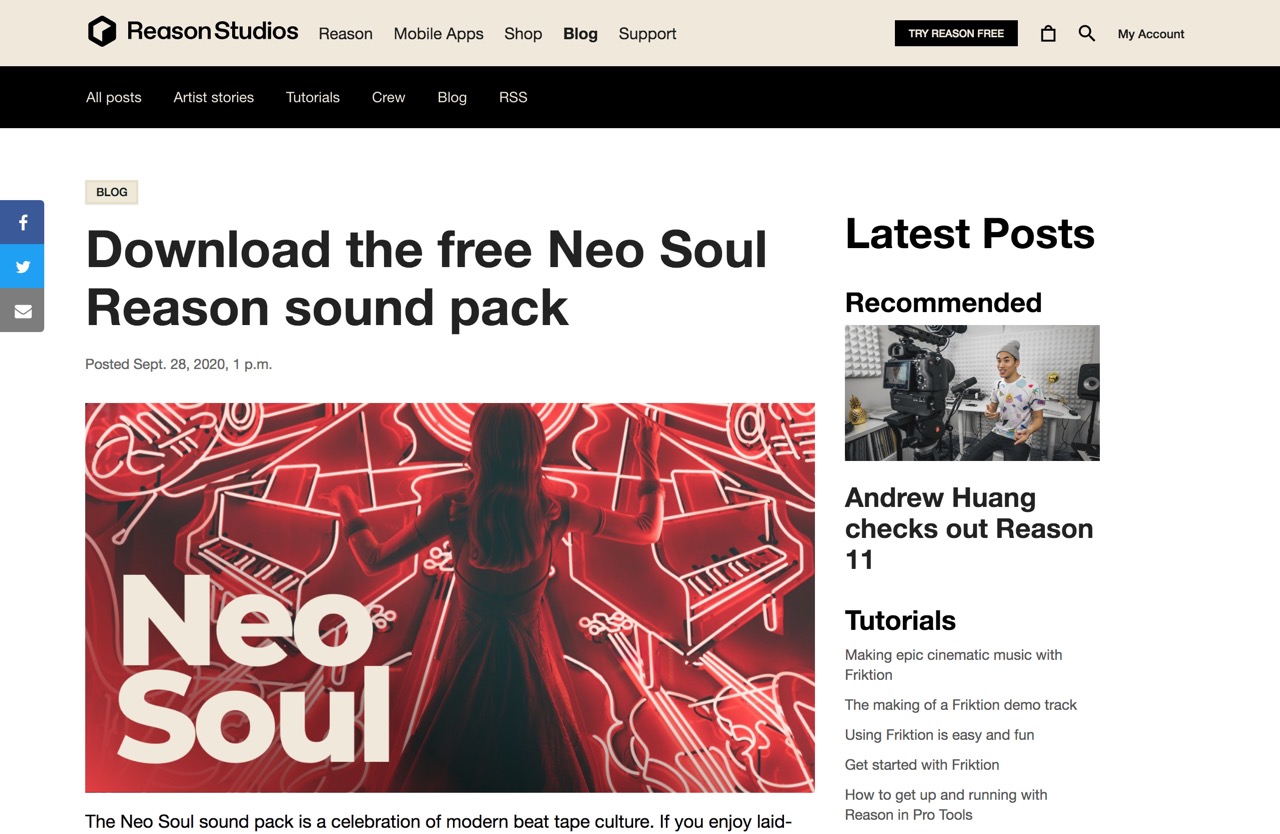 Download the free Neo Soul Reason sound pack | Reason Studios