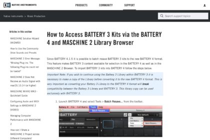 How to Access BATTERY 3 Kits via the BATTERY 4 and MASCHINE 2 Library Browser – Native Instruments