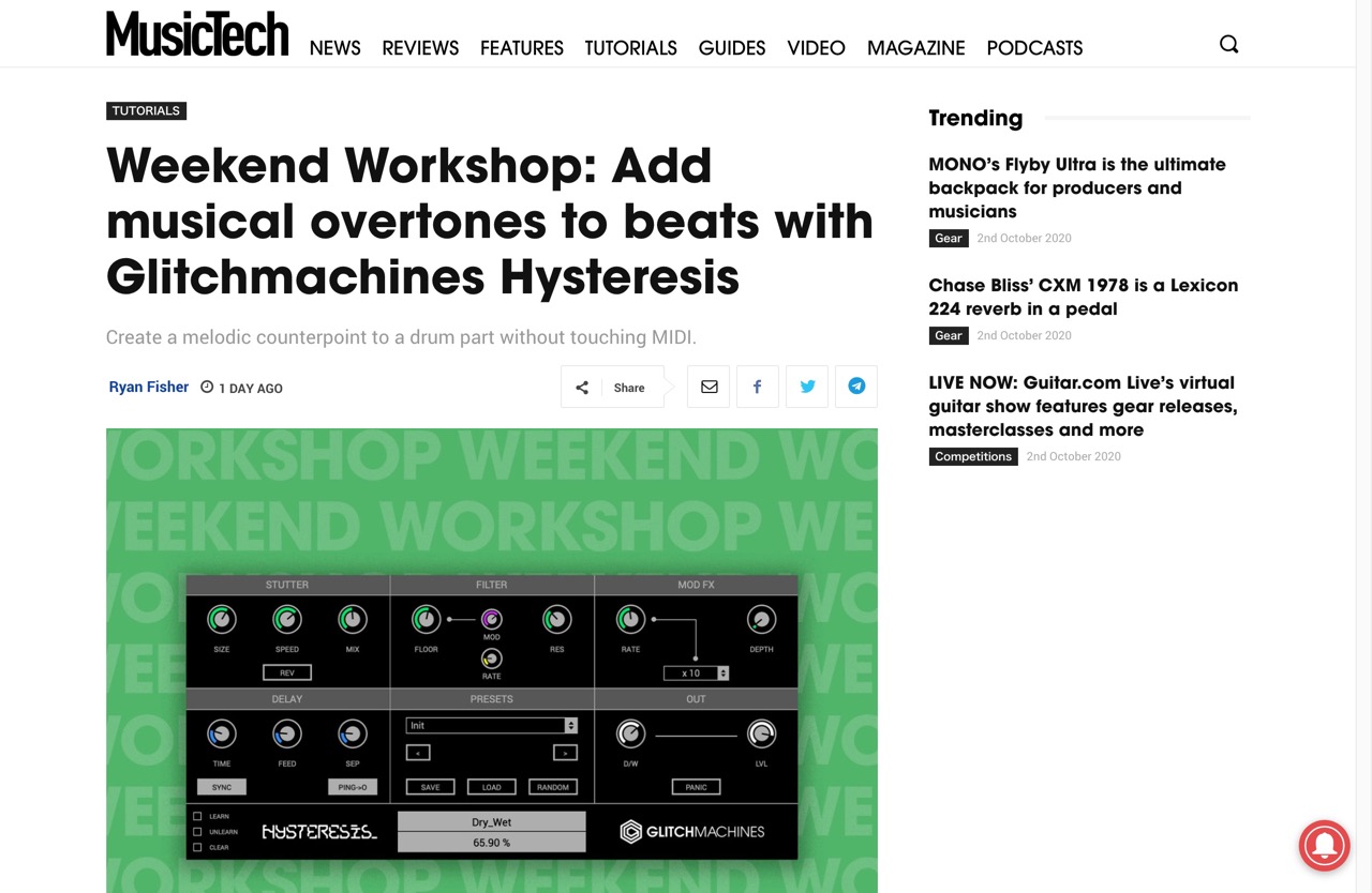 Weekend Workshop: Add musical overtones to beats with Glitchmachines Hysteresis | MusicTech