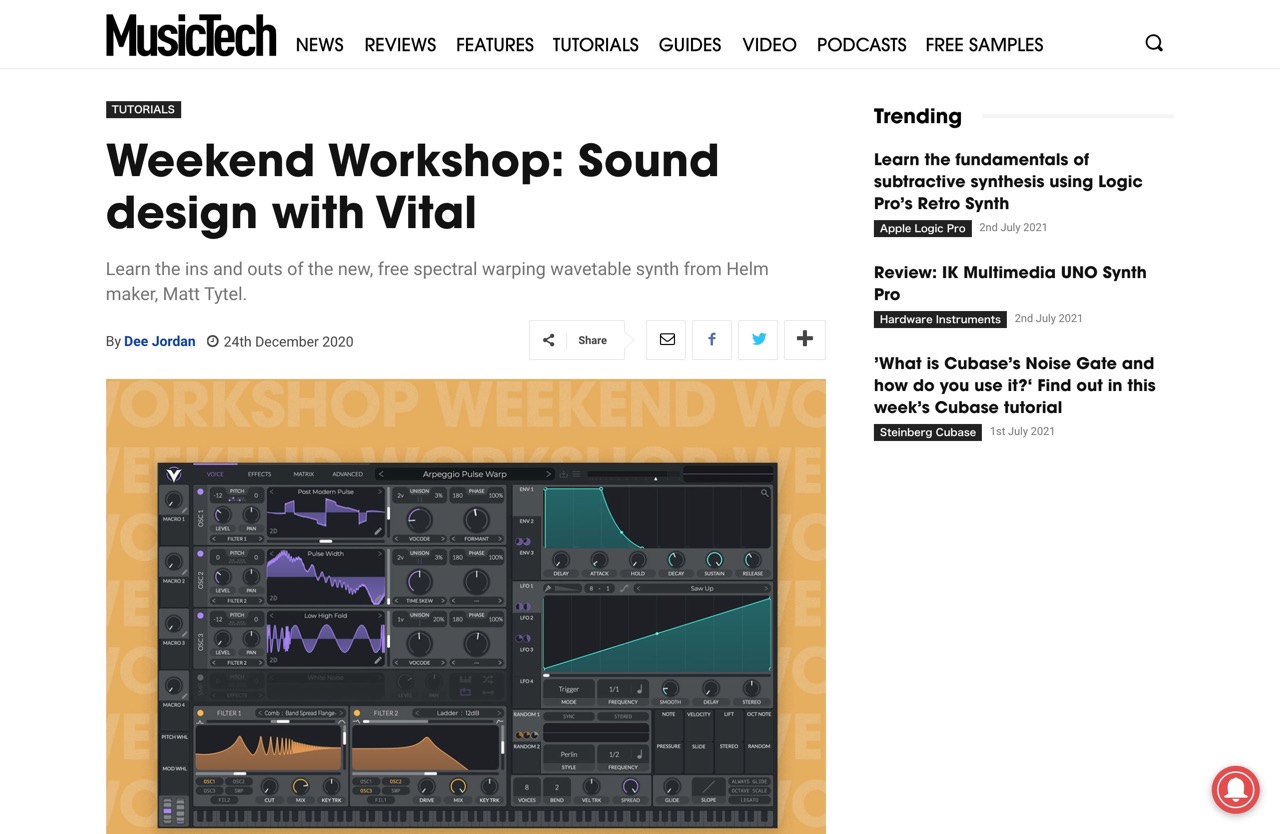 Weekend Workshop: Sound design with Vital | MusicTech