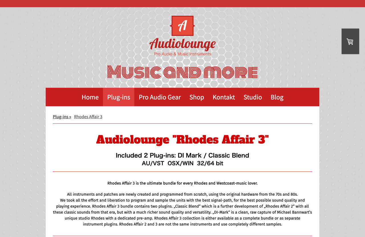 Audiolounge "Rhodes Affair 3" - audiolounge-pros Webseite!