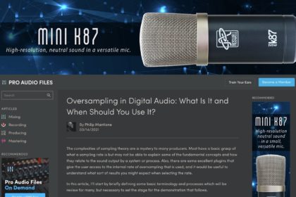 Oversampling in Digital Audio: What Is It and When Should You Use It? — Pro Audio Files