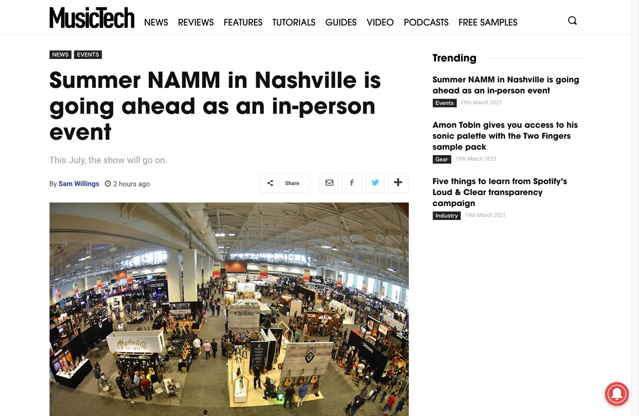 Summer NAMM in Nashville is going ahead as an in-person event | MusicTech
