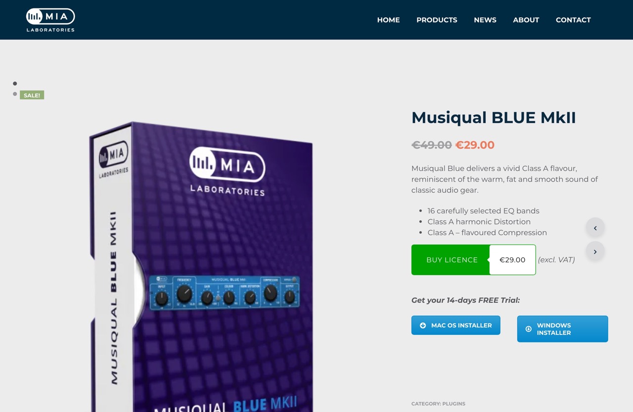 Musiqual BLUE MkII - Musiqual Series - MIA Laboratories
