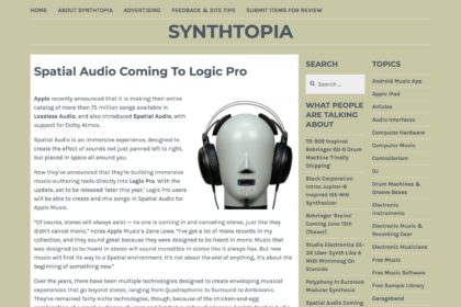 Spatial Audio Coming To Logic Pro – Synthtopia