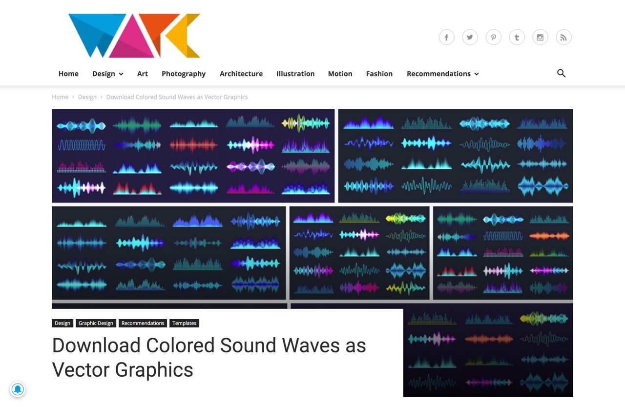 Download Colored Sound Waves as Vector Graphics