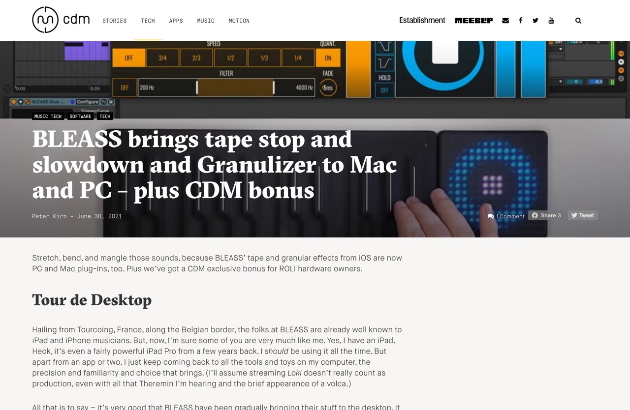 BLEASS brings tape stop and slowdown and Granulizer to Mac and PC - plus CDM bonus - CDM Create Digital Music
