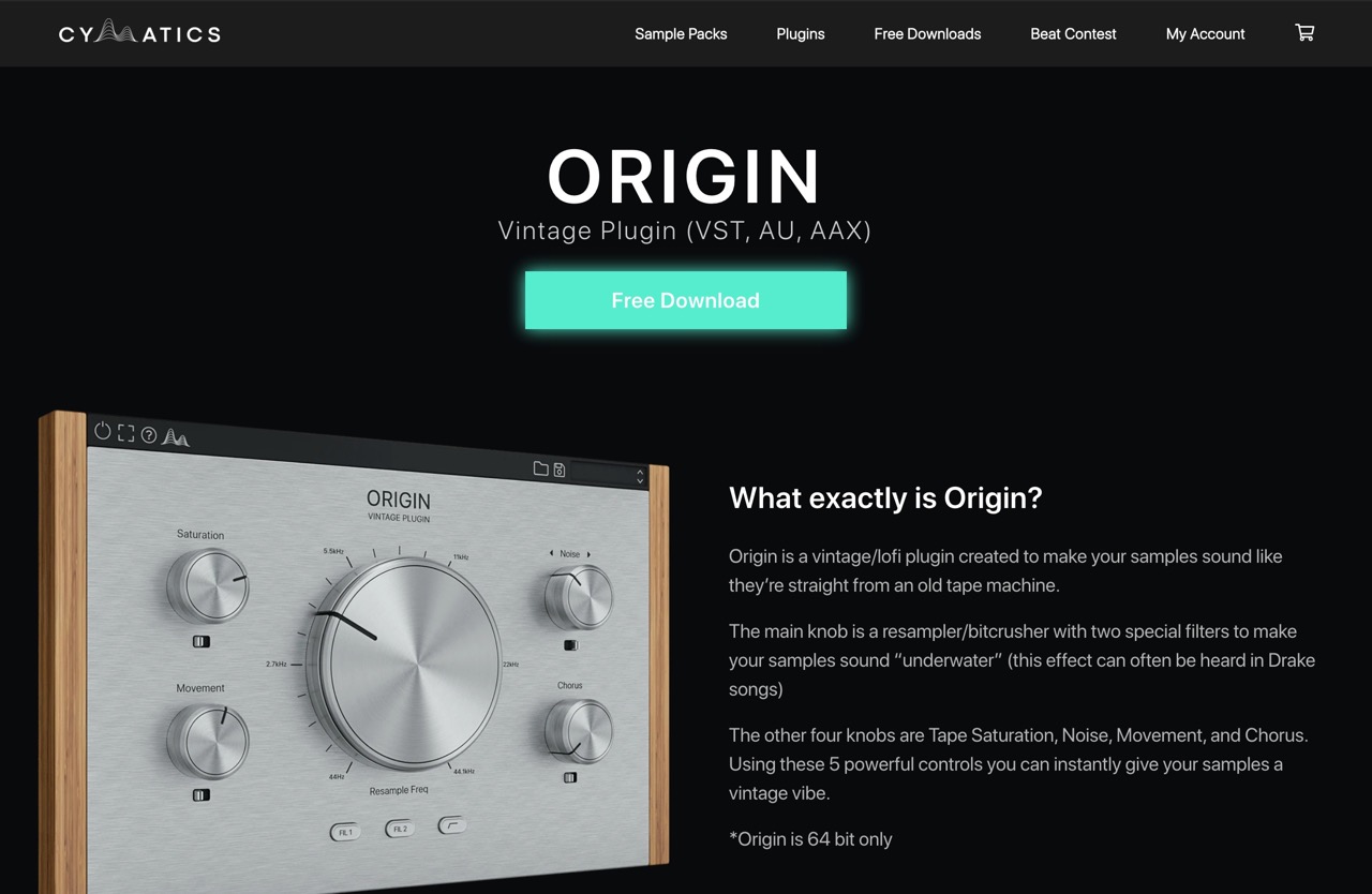 Origin - Vintage Plugin – Cymatics.fm