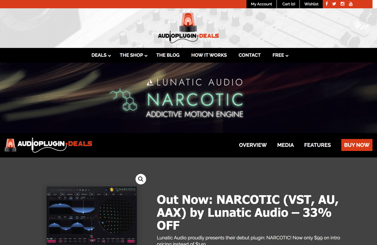 NARCOTIC by Lunatic Audio - Audio Plugin Deals